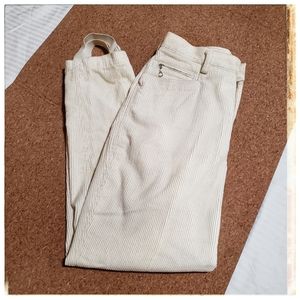 90s Vintage Cream Corduroy Stirrup Pants